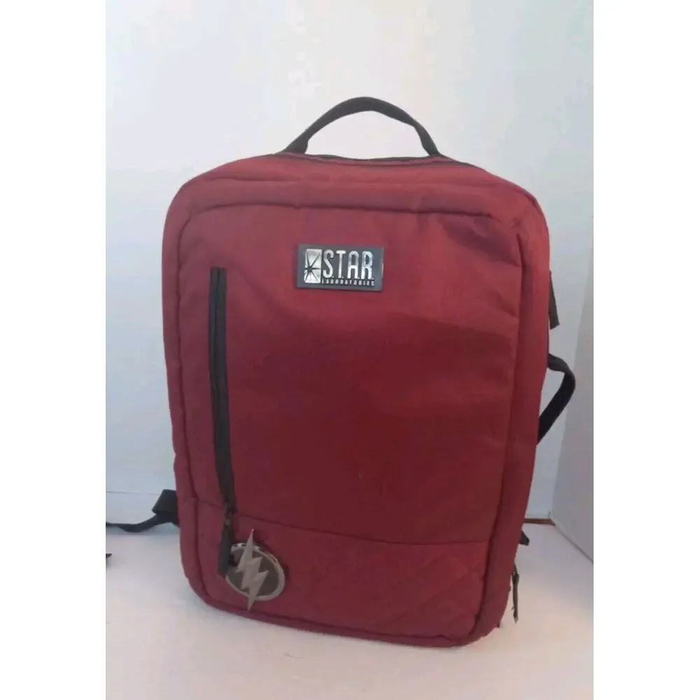 STAR Laboratories‎ Backpack Laptop Travel Bag Maroon Lightning Bolt